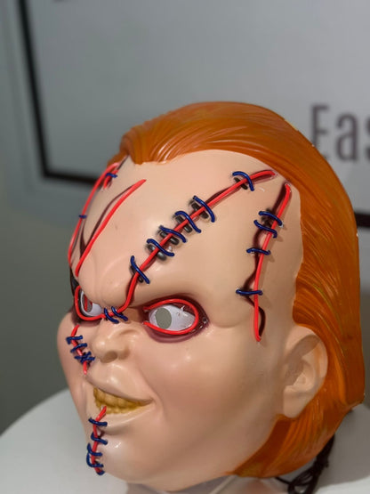 Máscara Diabólica de Chucky con Luz LED para Halloween 🎃👻💡