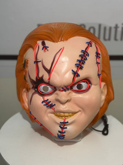 Máscara Diabólica de Chucky con Luz LED para Halloween 🎃👻💡