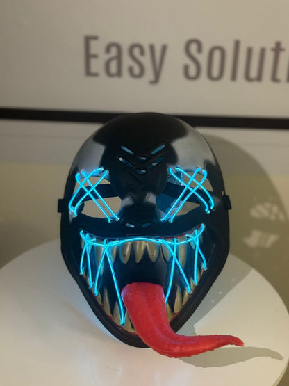 Máscara Neón Venom con Luz LED 🎃✨