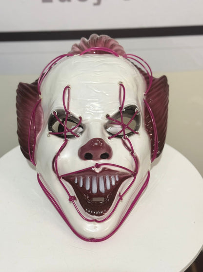 Máscara de Payaso IT con Luz LED Neón  para Halloween 🎃 🤡