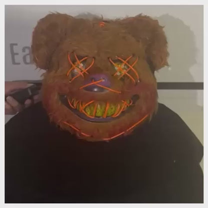 Máscara de Oso con Luz LED para Halloween